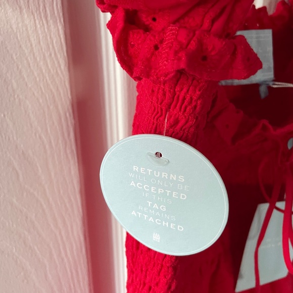 The Scarlett Nap Dress - Red Daisy Check Eyelet NWT - Picture 5 of 6